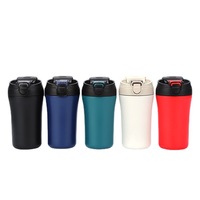 Tasse de voyage en acier inoxydable 400ml double paroi isolée sous vide gobelet anti-rayures tasse à café anti-déversement paille utilisation bidirectionnelle boisson à l'eau