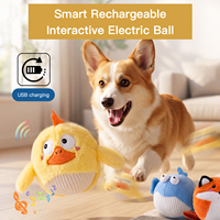 Balle sauteuse électrique intelligente rechargeable en peluche mignonne de dessin animé avec fonction d'enregistrement, housse amovible et remplaçable, diamètre 15 cm