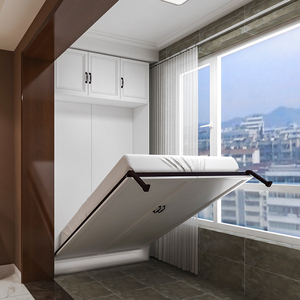 Space Saving Balcony Study <strong>Small</strong> Wall <strong>Murphy</strong> <strong>Bed</strong> With Storage Cabinet Invisible Hidden <strong>Beds</strong> - Product Image 2