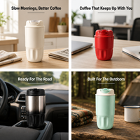 Gobelet isotherme Kingze en acier inoxydable 316, 260 ml, 450 ml, sans BPA, avec couvercle rabattable, logo personnalisé pour le bureau, la voiture, le camping