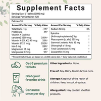 Comprimés de spiruline de haute qualité 100 %, marque privée OEM, complément nutritionnel en vrac, comprimés mixtes de spiruline et de chlorelle