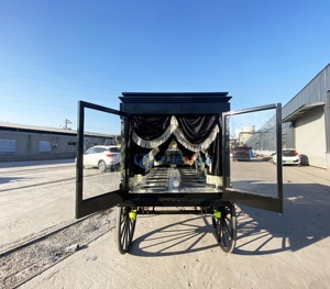 Latest Design Horse Drawn Funeral Hearse Coffin Buggy Motorcycle Funeral Cart Funeral Service Wagon - Product Image 4