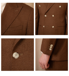 <span class=keywords><strong>Blazer</strong></span> da <span class=keywords><strong>uomo</strong></span> Casual da <span class=keywords><strong>uomo</strong></span> doppio petto tinta unita 500G di peso massimo con risvolto a visiera con cerniera frontale pieghettata - Product Image 5