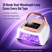 Lampe à ongles rechargeable professionnelle OEM ODM avec diamants incrustés, UV/LED, détection infrarouge, écran LCD pour les propriétaires de salons