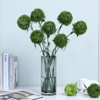 Boules duveteuses douces au toucher, fausses carnations en plastique moulé, vertes et roses, pour accessoires de décoration intérieure, mariage minimaliste, extérieur