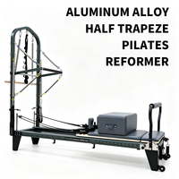 Reformer Pilates Ajustable Noir en Aluminium avec Demi-Trapeze Elite Core Bed – Équipement Commercial de Fitness et d'Entraînement pour Studio de Santé