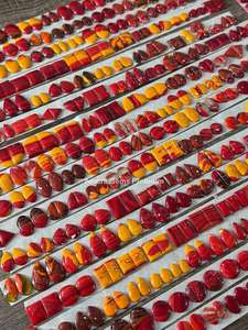 Diseñador Rosarita amarillo rojo piedras preciosas pares cabujones sueltos a juego para la fabricación de joyas pendientes anillos colgante collar artesanal - Product Image 5