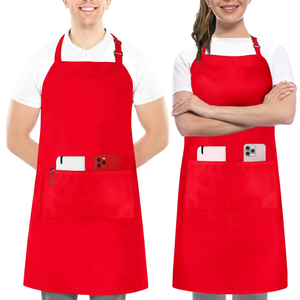 Delantales de algodón reutilizables y a la moda para floristas y baristas con bolsillos, promociona tu logotipo - Product Image 1