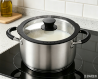 Panci Masak Stainless Steel dengan Tutup dan Berbagai Ukuran Panci Masak Dapur dengan Tutup Silikon Kaca Tahan Panas panci induksi