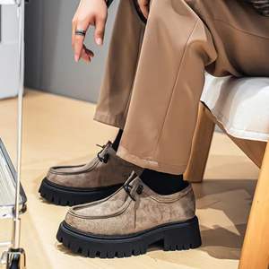 Chaussures décontractées à lacets pour hommes, style marche, avec semelle plateforme épaisse et semelle extérieure en caoutchouc antidérapante, vente en gros d'usine - Product Image 3