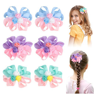 Gran oferta, accesorio <span class=keywords><strong>para</strong></span> <span class=keywords><strong>el</strong></span> cabello de niña de flores de tela Rosa tridimensional con degradado <span class=keywords><strong>para</strong></span> niños, accesorio de horquilla con Clip lateral - Product Image 6