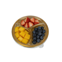 Boîte de rangement pour noix et fruits secs à 3 compartiments, plateau doré, couleur personnalisée, emballage en plastique pour fruits mélangés avec séparateur