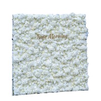 Mur de fleurs artificielles en soie 3D réaliste fait main avec support en tissu pour la décoration de l'inscription des invités à la réception de mariage