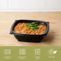 Geカスタマイズde 8 16 24 32 48 64 OZ zwarte voedselcontainer, magnetronbestendige lunchbox verpakking, schaal voor verse salade, kruiden, fruit, noten en voedsel.