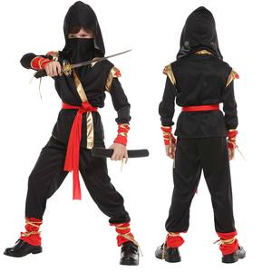 <span class=keywords><strong>Disfraz</strong></span> de <span class=keywords><strong>Ninja</strong></span> Negro y Dorado para Niños, Cosplay de Samurai Japonés para Halloween, TRAD-001 - Product Image 4