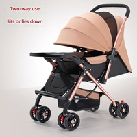 Poussette bébé double sens, position assise ou allongée, pliable, légère, vue haute, pour bébés de 0 à 3 ans.