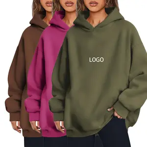 Roupas femininas personalizadas Outono Hoodie Mulheres de alta qualidade Casual Oversize Plain Impresso Hoodie Sweatshirt