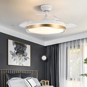 Ventilateur de plafond rétractable à LED avec télécommande BLDC de 42 pouces, lames cachées, avec lumière - Product Image 1