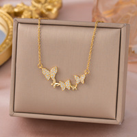 Collier Papillon Tendance Luxe Léger Exquis Micro-Pavé Entièrement Sertie de Cristaux pour Femme, Style Raffiné Haut de Gamme, Nouvelle Chaîne de Clavicule