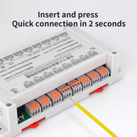 Interruptor de Control Remoto RF Industrial de 16 Canales CA, Receptor Inalámbrico de 433MHz con Aprendizaje, Relé de 10A, Terminal de Conexión Rápida para Riel DIN, Motor