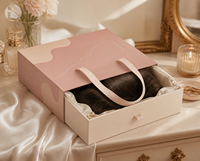 Caja de Regalo de Lujo con Logotipo Personalizado para Pelucas, Extensiones de Cabello Humano y Paquetes de Extensiones, con Bolsa de Satén