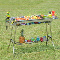 Grilles en acier inoxydable d'arrière-cour Station de barbecue portable multifonctionnelle