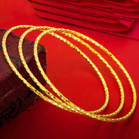 Bracelet fin en forme de cercle en laiton plaqué or, style bohème, bijoux de Dubaï