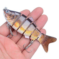 WildTrek 19g 10cm Leurre de pêche multi-sections pour eaux moyennes, leurre dur avec hameçons triples pour saumon, rivière, lac, ruisseau