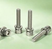 CupHead Hex Socket Combination Bolts, 304 Stainless Steel PreAssembled Screws with Flat & Spring Washer Fastening Hardware