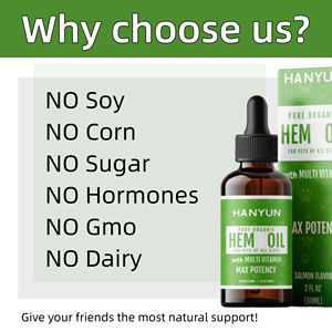 Aceite de dobladillo orgánico de etiqueta privada OEM 100% aceite de dobladillo de espectro completo orgánico puro para aliviar el dolor Pacificate Mascotas Placation - Product Image 5