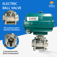 Vanne à boisseau sphérique électrique filetée ON/OFF en acier inoxydable 3 pièces AC 220V DN25 DN32 DN40 PN16/25 pour système d'eau réfrigérée CVC
