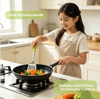 Ustensiles de cuisine colorés avec manche en ABS, en acier inoxydable 201 poli miroir : Louche, Cuillère ajourée, Spatule, Écumoire pour la cuisine domestique