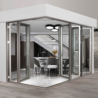 Porte pliante en acier et verre pour balcon et salon, porte pliante insonorisée en alliage d'aluminium, porte pliante en alliage d'aluminium innovante