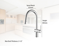 Nouvelle arrivée, robinet de cuisine à bec extractible à poignée unique, mitigeur de lavabo, robinet cascade monté sur le plan de travail, cartouche en céramique, filtre à eau