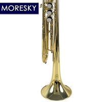 MORESKY Trumpet Bb Flat Brass Gold-painted 3-Piston Valve MTR-101