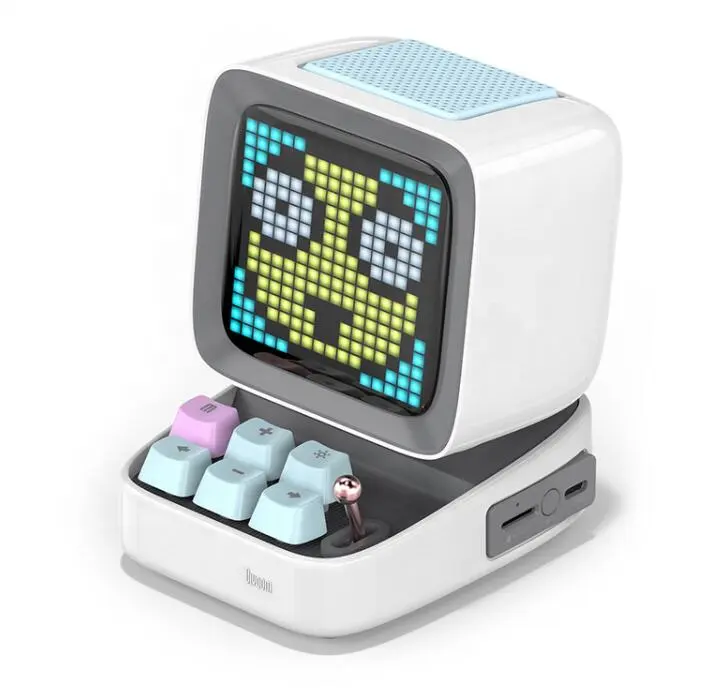 Cute mini wireless speaker FM TF pixel art alarm clock classic design speaker