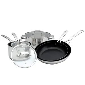 Utensílios De Cozinha Estoque De Sopa Pote De Leite Wok Pan Set Panelas e Panelas Conjunto conjunto de panelas de aço inoxidável