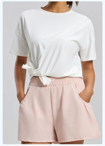 Top Deportivo Ecológico Reciclable de Corte Ajustado para Yoga y Fitness, de Secado Rápido, Transpirable, con Cuello Redondo y Manga Corta, de Spandex/Poliéster, para Verano - Product Image 6