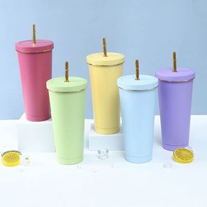 Custom Logo Luxury Rose <b>Gold</b> Black 500/700ml Eco-Friendly Stainless Steel Tumbler Straw Vacuum Insulated Travel <b>Mug</b> for - Product Image 5