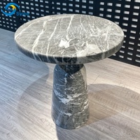 Petites tables d'appoint pour salon, table d'appoint minimaliste en marbre de luxe, meubles en pierre gris foncé, table basse d'appoint pour hôtel