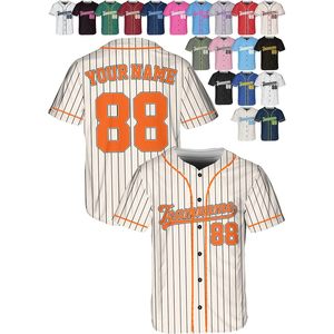 Camiseta de béisbol personalizada con nombre y número, unisex, talla para adultos, impresión por transferencia térmica, cuello de béisbol, ropa deportiva - Product Image 1