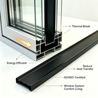 Tira de Rotura Térmica para Sistema de Aislamiento de Aluminio de Puente Roto PA66 Poliamida Nylon, Barra de Aislamiento para Ventanas con Tolerancia de Precisión