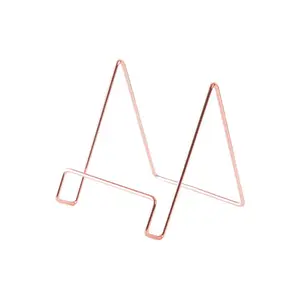 Desktop Metal Wire Iron Art Card Holder Gold Display Plate Stand Picture Holders for Cookbooks Magazine Greeting Card Display