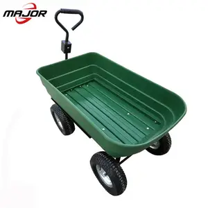 4 wheels utility hand dump trailer truck plastic crate wagon trolley tool cart dump lawn wagon TC3038