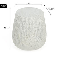 Table basse de jardin en terrazzo moucheté, côtelée et striée, en MgO, moderne, durable, mobile, résistante aux intempéries, pour intérieur et extérieur