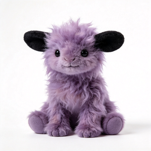 Vente directe d'usine : Jouet en peluche mignon en forme d'animal, peluche personnalisée, petite moutonnette violette bouclée avec de grandes oreilles mignonnes, jouet en peluche personnalisé - Product Image 2