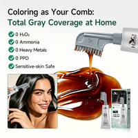 Crème colorante capillaire en plastique OEM ODM, noire permanente à base de plantes, sans PPD, coloration capillaire organique, couverture des cheveux gris, marque privée, vente en gros