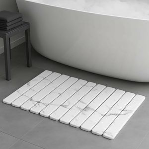 Tapis de séchage de vaisselle à absorption rapide, pliable, en pierre de diatomée, pour comptoir de cuisine - Product Image 1