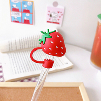 Capuchons décoratifs anti-poussière pour pailles à boire, réutilisables, en silicone, motifs de dessins animés, pour embouts de pailles – Vente chaude