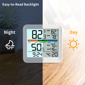 Nhiệt Kế Kỹ Thuật Số Đo Độ Ẩm Trong Nhà, Nhiệt Kế Kỹ Thuật Số Đo Độ Ẩm, Có Hiển Thị Ngày Và Đèn Nền - Product Image 6